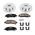 K4658 Rear Brake Disc and Pad Kit, Silver zinc-plated, Cross-drilled and Slotted, 5 Lugs, 292 mm, Carbon Fiber Ceramic, Z23 Evolution Sport Series
