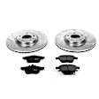 K4660 Front Brake Disc and Pad Kit, Silver zinc-plated, Cross-drilled and Slotted, 5 Lugs, 319.7 mm, Carbon Fiber Ceramic, Z23 Evolution Sport Series