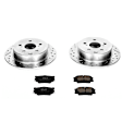 K4670 Rear Brake Disc and Pad Kit, Silver zinc-plated, Cross-drilled and Slotted, 5 Lugs, 281 mm, Carbon Fiber Ceramic, Z23 Evolution Sport Series