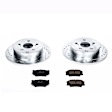 K4671 Rear Brake Disc and Pad Kit, Silver zinc-plated, Cross-drilled and Slotted, 5 Lugs, 281 mm, Carbon Fiber Ceramic, Z23 Evolution Sport Series