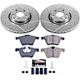 K4698 Front Brake Disc and Pad Kit, Cross-drilled and Slotted, 5 Lugs, 316 mm, Carbon Fiber Ceramic, Z23 Evolution Sport Series