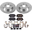 2015 Volvo V60 - Rear Brake Disc and Pad Kit, Silver zinc-plated, Cross-drilled and Slotted, 5 Lugs, 302 mm, Carbon Fiber Ceramic, With Solid Rear Rotors, 2.5L 5Cyl, Z23 Evolution Sport Series