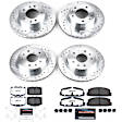 4-Wheel Set Power Stop&reg; K471-26 Front and Rear Z26 Muscle Carbon-Fiber Ceramic Brake Pad and Drilled & Slotted Rotor Kit