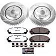 K4713-36 Front Brake Disc and Pad Kit, Silver zinc-plated, Cross-drilled and Slotted, 5 Lugs, 328 mm, Carbon Fiber Ceramic, Z36 Extreme Truck And Tow