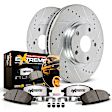 K4722-36 Rear Brake Disc and Pad Kit, Silver zinc-plated, Cross-drilled and Slotted, 10 Lugs, 389.9 mm, Carbon Fiber Ceramic, Z36 Extreme Truck And Tow
