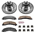 K4722-36 Rear Brake Disc and Pad Kit, Silver zinc-plated, Cross-drilled and Slotted, 10 Lugs, 389.9 mm, Carbon Fiber Ceramic, Z36 Extreme Truck And Tow