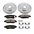K4723 Rear Brake Disc and Pad Kit, Silver zinc-plated, Cross-drilled and Slotted, 5 Lugs, 339 mm, Carbon Fiber Ceramic, Z23 Evolution Sport Series