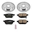 2017 Toyota Prius Prime - Rear Brake Disc and Pad Kit, Silver zinc-plated, Cross-drilled and Slotted, 5 Lugs, 259 mm, Carbon Fiber Ceramic, 1.8L 4Cyl, Z23 Evolution Sport Series
