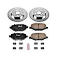 K4744 Rear Brake Disc and Pad Kit, Silver zinc-plated, Cross-drilled and Slotted, 5 Lugs, 330 mm, Carbon Fiber Ceramic, Z23 Evolution Sport Series