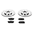 K4749 Rear Brake Disc and Pad Kit, Silver zinc-plated, Cross-drilled and Slotted, 5 Lugs, 300 mm, Carbon Fiber Ceramic, Z23 Evolution Sport Series