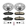 1986 Chevrolet Corvette - Front Brake Disc and Pad Kit, Cross-drilled and Slotted, 5 Lugs, 292 mm, Carbon Fiber Ceramic, Z23 Evolution Sport Series