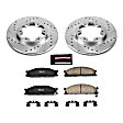 K4837 Front Brake Disc and Pad Kit, Cross-drilled and Slotted 6 Lugs 277 mm Carbon Fiber Ceramic Z23 Evolution Sport Series