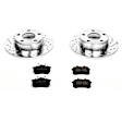 K4845 Rear Brake Disc and Pad Kit, Silver zinc-plated, Cross-drilled and Slotted, 5 Lugs, 255 mm, Carbon Fiber Ceramic, Z23 Evolution Sport Series