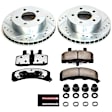 K4873-36 Front Brake Disc and Pad Kit, Silver zinc-plated, Cross-drilled and Slotted, 5 Lugs, 295 mm, Carbon Fiber Ceramic, AWD, Z36 Extreme Truck And Tow