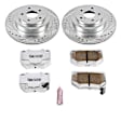 K4932-26 Rear Brake Disc and Pad Kit, Silver zinc-plated, Cross-drilled and Slotted, 5 Lugs, 289.8 mm, Carbon Fiber Ceramic, Z26 Street Warrior Carbon-Fiber Ceramic Series