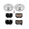 K4932 Rear Brake Disc and Pad Kit, Silver zinc-plated, Cross-drilled and Slotted, 5 Lugs, 289.8 mm, Carbon Fiber Ceramic, Z23 Evolution Sport Series