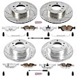 4-Wheel Set Power Stop&reg; K498-26 Front and Rear Z26 Muscle Carbon-Fiber Ceramic Brake Pad and Drilled & Slotted Rotor Kit