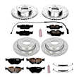 1999 BMW 323i - Front and Rear Brake Disc and Pad Kit, Silver zinc-plated, Cross-drilled and Slotted, 5 Lugs, 275.8 mm, Carbon Fiber Ceramic, Convertible, E36 Body, 2.5L 6Cyl, Z23 Evolution Sport Series