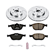 K5137 Front Brake Disc and Pad Kit, Silver zinc-plated, Cross-drilled and Slotted, 5 Lugs, 303 mm, Carbon Fiber Ceramic, Z23 Evolution Sport Series