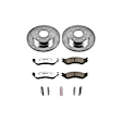 K5142-36 Front Brake Disc and Pad Kit, Silver zinc-plated, Cross-drilled and Slotted, 5 Lugs, 304 mm, Carbon Fiber Ceramic, RWD, Z36 Extreme Truck And Tow