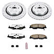 K5159-26 Rear Brake Disc and Pad Kit, Silver zinc-plated, Cross-drilled and Slotted, 5 Lugs, 330.3 mm, Carbon Fiber Ceramic, Z26 Street Warrior Carbon-Fiber Ceramic Series