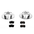 K515 Rear Brake Disc and Pad Kit, Silver zinc-plated, Cross-drilled and Slotted, 5 Lugs, 245 mm, Carbon Fiber Ceramic, Z23 Evolution Sport Series
