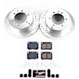 K5160 Rear Brake Disc and Pad Kit, Cross-drilled and Slotted, 6 Lugs, 315 mm, Carbon Fiber Ceramic, Z23 Evolution Sport Series