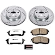 K5217-26 Front Brake Disc and Pad Kit, Silver zinc-plated, Cross-drilled and Slotted, 5 Lugs, 296 mm, Carbon Fiber Ceramic, Z26 Street Warrior Carbon-Fiber Ceramic Series