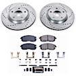 K5217 Front Brake Disc and Pad Kit, Cross-drilled and Slotted 5 Lugs 296 mm Carbon Fiber Ceramic Z23 Evolution Sport Series