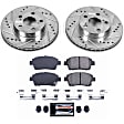 K5219 Front Brake Disc and Pad Kit, Cross-drilled and Slotted 5 Lugs 255 mm Carbon Fiber Ceramic Z23 Evolution Sport Series
