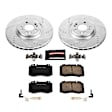 K5236 Front Brake Disc and Pad Kit, Silver zinc-plated, Cross-drilled and Slotted, 5 Lugs, 345 mm, Carbon Fiber Ceramic, Z23 Evolution Sport Series
