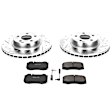 K5239 Front Brake Disc and Pad Kit, Silver zinc-plated, Cross-drilled and Slotted, 5 Lugs, 312 mm, Carbon Fiber Ceramic, Z23 Evolution Sport Series