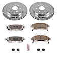 K5262-26 Rear Brake Disc and Pad Kit, Silver zinc-plated, Cross-drilled and Slotted, 6 Lugs, 331 mm, Carbon Fiber Ceramic, Z26 Street Warrior Carbon-Fiber Ceramic Series