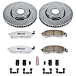 K5264-26 Front Brake Disc and Pad Kit, Cross-drilled and Slotted 5 Lugs 320 mm Carbon Fiber Ceramic Z26 Street Warrior Carbon-Fiber Ceramic Series