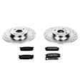 K5267 Rear Brake Disc and Pad Kit, Silver zinc-plated, Cross-drilled and Slotted, 4 Lugs, 275.5 mm, Carbon Fiber Ceramic, Z23 Evolution Sport Series