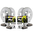 4-Wheel Set Power Stop&reg; K529-26 Front and Rear Z26 Muscle Carbon-Fiber Ceramic Brake Pad and Drilled & Slotted Rotor Kit