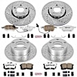 4-Wheel Set Power Stop&reg; K529-26 Front and Rear Z26 Muscle Carbon-Fiber Ceramic Brake Pad and Drilled & Slotted Rotor Kit