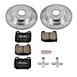 K5303 Rear Brake Disc and Pad Kit, Silver zinc-plated, Cross-drilled and Slotted, 5 Lugs, 322 mm, Carbon Fiber Ceramic, Z23 Evolution Sport Series