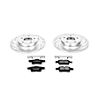 K5310 Rear Brake Disc and Pad Kit, Silver zinc-plated, Cross-drilled and Slotted, 5 Lugs, 302 mm, Carbon Fiber Ceramic, Z23 Evolution Sport Series