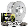 K5312-26 Rear Brake Disc and Pad Kit, Silver zinc-plated, Cross-drilled and Slotted, 5 Lugs, 329.8 mm, Carbon Fiber Ceramic, Z26 Street Warrior Carbon-Fiber Ceramic Series