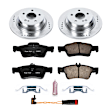 K5320 Rear Brake Disc and Pad Kit, Silver zinc-plated, Cross-drilled and Slotted, 5 Lugs, 300 mm, Carbon Fiber Ceramic, Z23 Evolution Sport Series