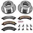 K5328-36 Rear Brake Disc and Pad Kit, Silver zinc-plated, Cross-drilled and Slotted, 8 Lugs, 324 mm, Carbon Fiber Ceramic, Z36 Extreme Truck And Tow