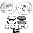 2016 Chevrolet Equinox - Front Brake Disc and Pad Kit, Silver zinc-plated, Cross-drilled and Slotted, 5 Lugs, 321 mm, Carbon Fiber Ceramic, 3.6L 6Cyl, Z26 Street Warrior Carbon-Fiber Ceramic Series