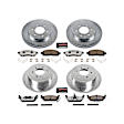 4-Wheel Set Power Stop&reg; K5335-36 Front and Rear Z36 Truck Carbon-Fiber Ceramic Brake Pad and Drilled & Slotted Rotor Kit