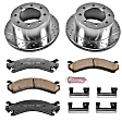K5337-36 Rear Brake Disc and Pad Kit, Cross-drilled and Slotted 8 Lugs 324 mm Carbon Fiber Ceramic Z36 Extreme Truck And Tow
