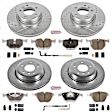 4-Wheel Set Power Stop&reg; K5360-26 Front and Rear Z26 Muscle Carbon-Fiber Ceramic Brake Pad and Drilled & Slotted Rotor Kit