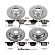 4-Wheel Set Power Stop&reg; K5360 Front and Rear Z23 Daily Carbon-Fiber Ceramic Brake Pad and Drilled & Slotted Rotor Kit