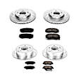2010 Hyundai Sonata - Front and Rear Brake Disc and Pad Kit, Silver zinc-plated, Cross-drilled and Slotted, 5 Lugs, 262 mm, Carbon Fiber Ceramic, 2.4L 4Cyl, Z23 Evolution Sport Series