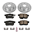 K5368 Rear Brake Disc and Pad Kit, Silver zinc-plated, Cross-drilled and Slotted, 5 Lugs, 281.6 mm, Carbon Fiber Ceramic, Z23 Evolution Sport Series