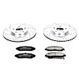 2020 Acura RLX - Front Brake Disc and Pad Kit, Silver zinc-plated, Cross-drilled and Slotted, 5 Lugs, 330 mm, Carbon Fiber Ceramic, 3.5L 6Cyl, Z23 Evolution Sport Series